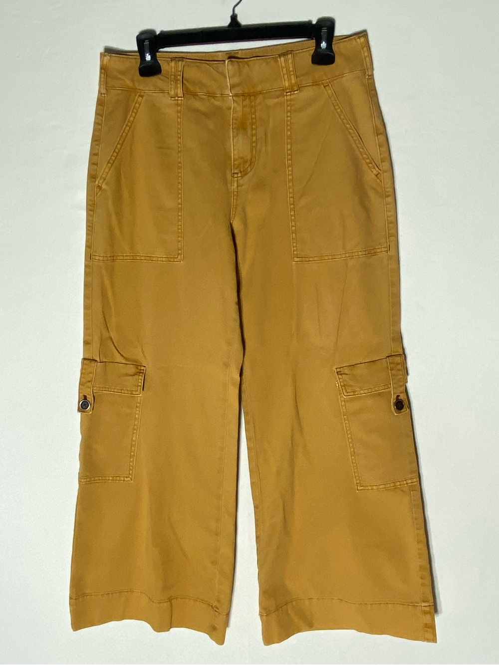 Anthropologie Pilcro Mustard Wide Leg Cargo Pants Size 29 Festival Retro Boho